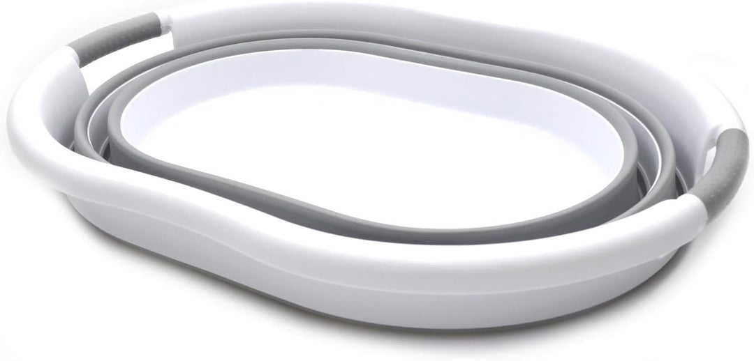 SAMMART 36L - Set mit 2 faltbaren Kunststoff-Wäschekorben – ovale Wanne/Korb – Faltbarer Aufbewahrun