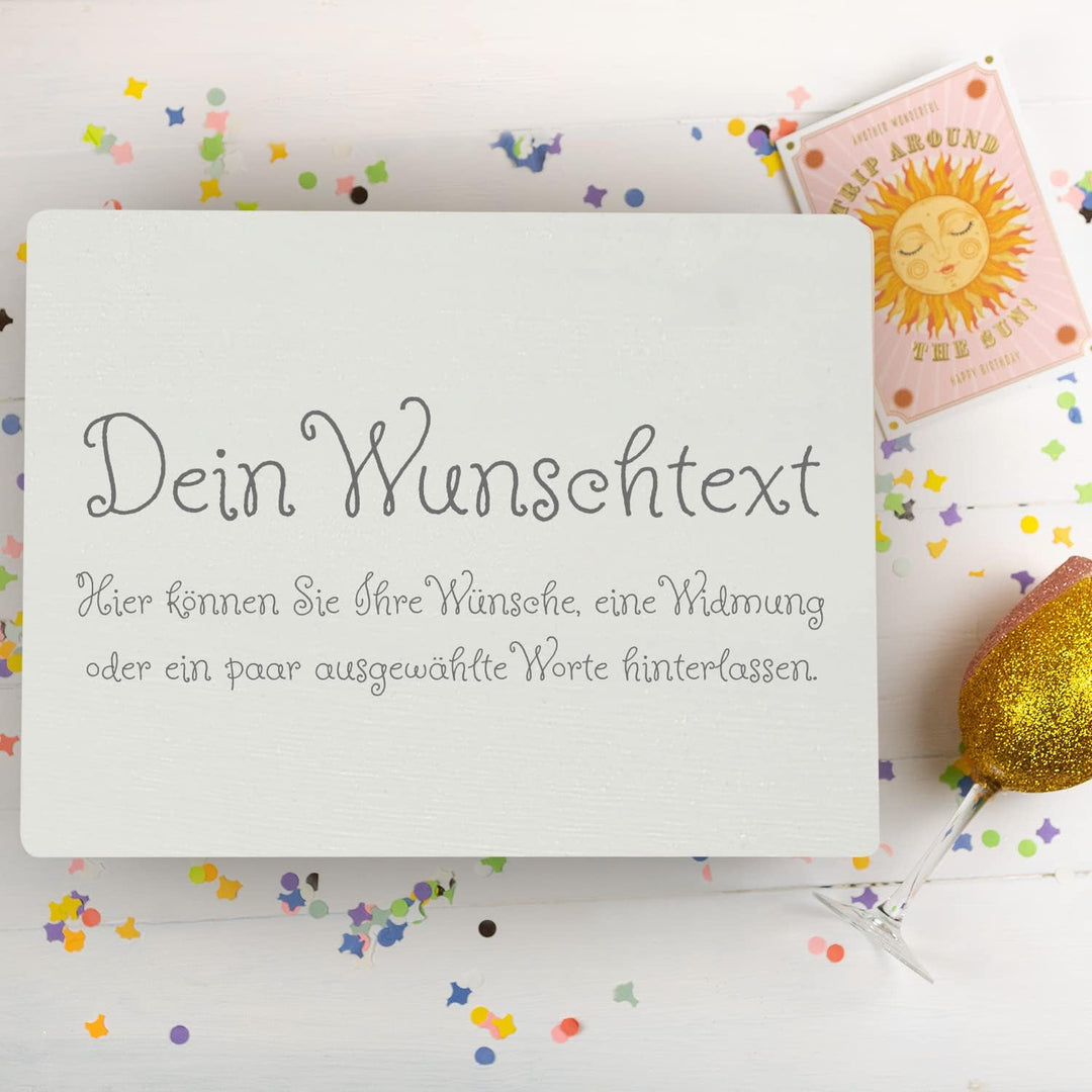 Creative Deco Weisse Personalisierte Geschenke Wunschtext Holzkiste | Dein eigener beliebiger Text I