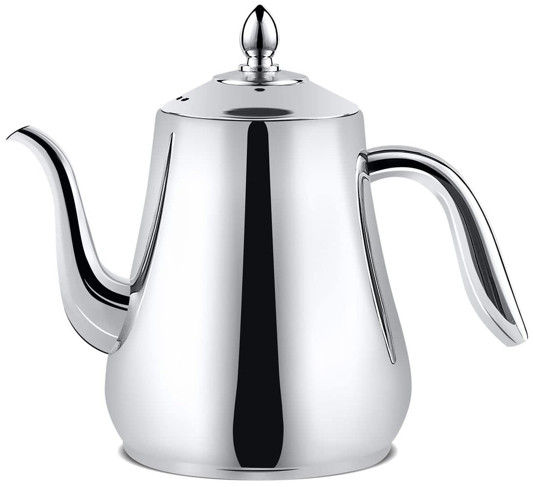 SANQIAHOME 1550ml Edelstahl-Teekanne mit herausnehmbarem Siebeinsatz, Qualitäts-Teekanne mit kleinem