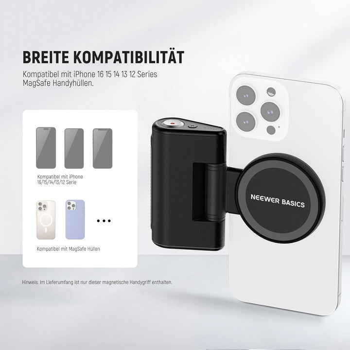 NEEWER Basics Magnetischer Smartphone Grip, Handy Kameragriff mit Fernauslöser, nur kompatibel mit M