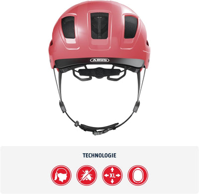 ABUS Stadthelm Hyban 2.0 - Fahrradhelm mit Rücklicht, ABS-Hartschale, guter Passform - für Damen und