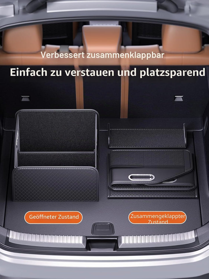 Kofferraum-Organizer aus Leder, faltbare Kofferraum-Aufbewahrungsbox für SUVs, Auto-Kofferraum-Organ