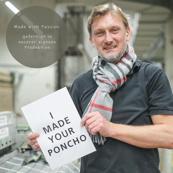 Giorgio Rimaldi® Poncho Damen Kariert - Hochwertiges Cape Aus Reinem Polyacryl - Wärmend & Hautfreun