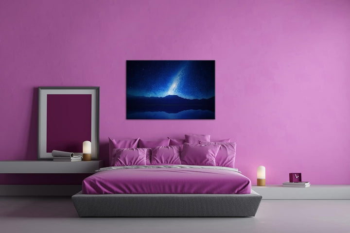 deyoli Erhellter Nachthimmel Format: 80x60 als Leinwandbild, Motiv fertig gerahmt auf Echtholzrahmen