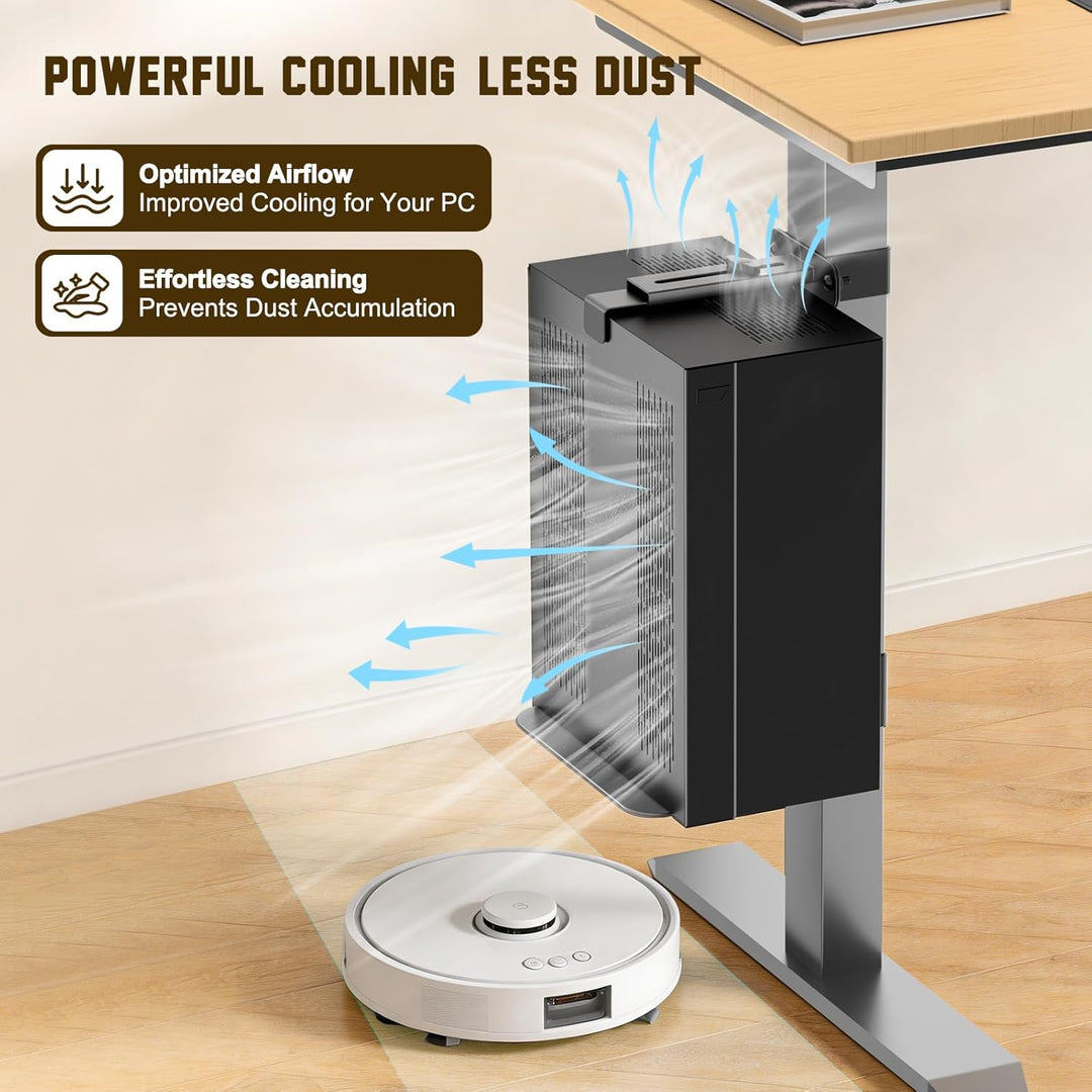 Pc Halterung unter Tisch, verstellbare Computerhalterung für Tower-Gehäuse bis 35 kg, Klemmbefestigu