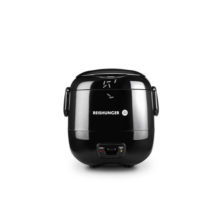 REISHUNGER Mini Reiskocher, schwarz | 0,3 L - 1-2 Portionen | hochwertige Keramikbeschichtung - Prem