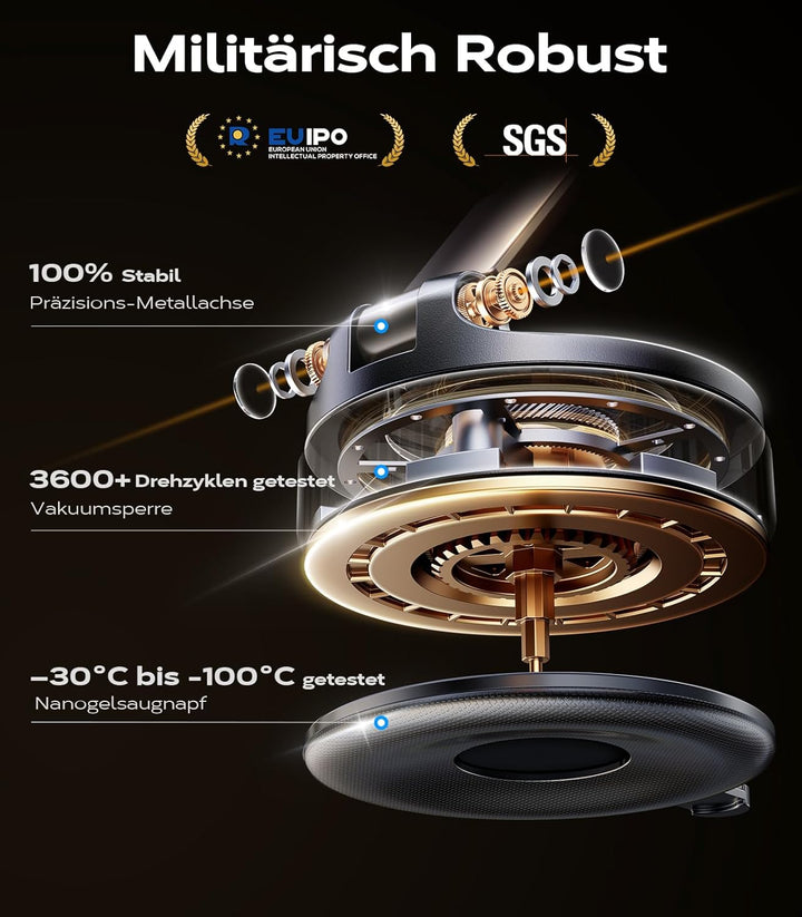 VICSEED 2025 Handyhalterung Auto Magnet für Magsafe Autohalterung [ Vakuum Saugnapf & N55 Magnets] 3