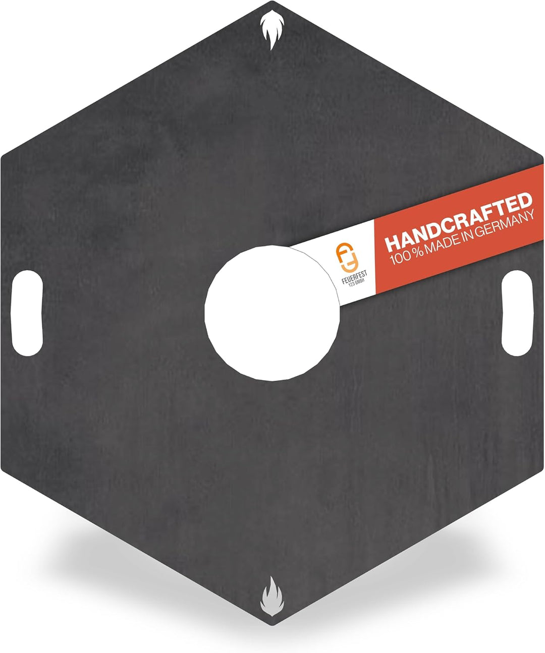 Feuerfest 123 - Feuerplatte Eckig [Ø 60 cm] - Für Feuertonnen, Kugelgrills & Feuerschalen - Universa
