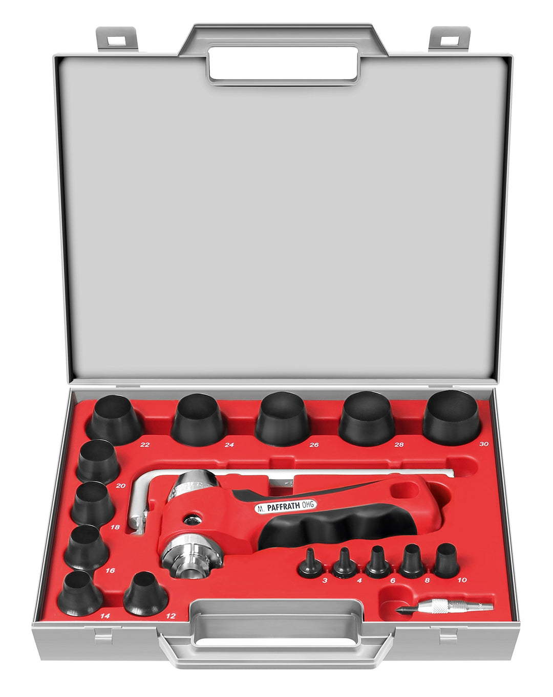 Paffrath Satz koppelbare Lochstanzer inklusive Kreisschneider, Durchmesser 3-30 mm, 0810330