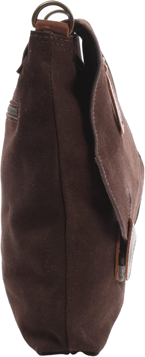 LECONI Umhängetasche für Damen Crossbag Veloursleder Echtleder Natur Damentasche Schultertasche Lede