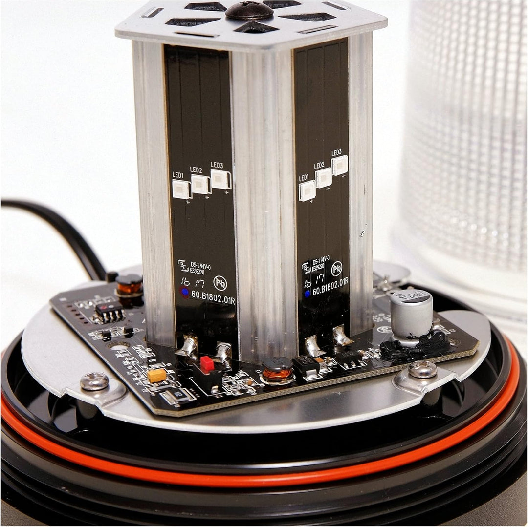 LED-MARTIN Rundumleuchte Sesto - 11 Blitzmuster - klar/blau - Magnetfuss - 12V 24V. Professionelle K