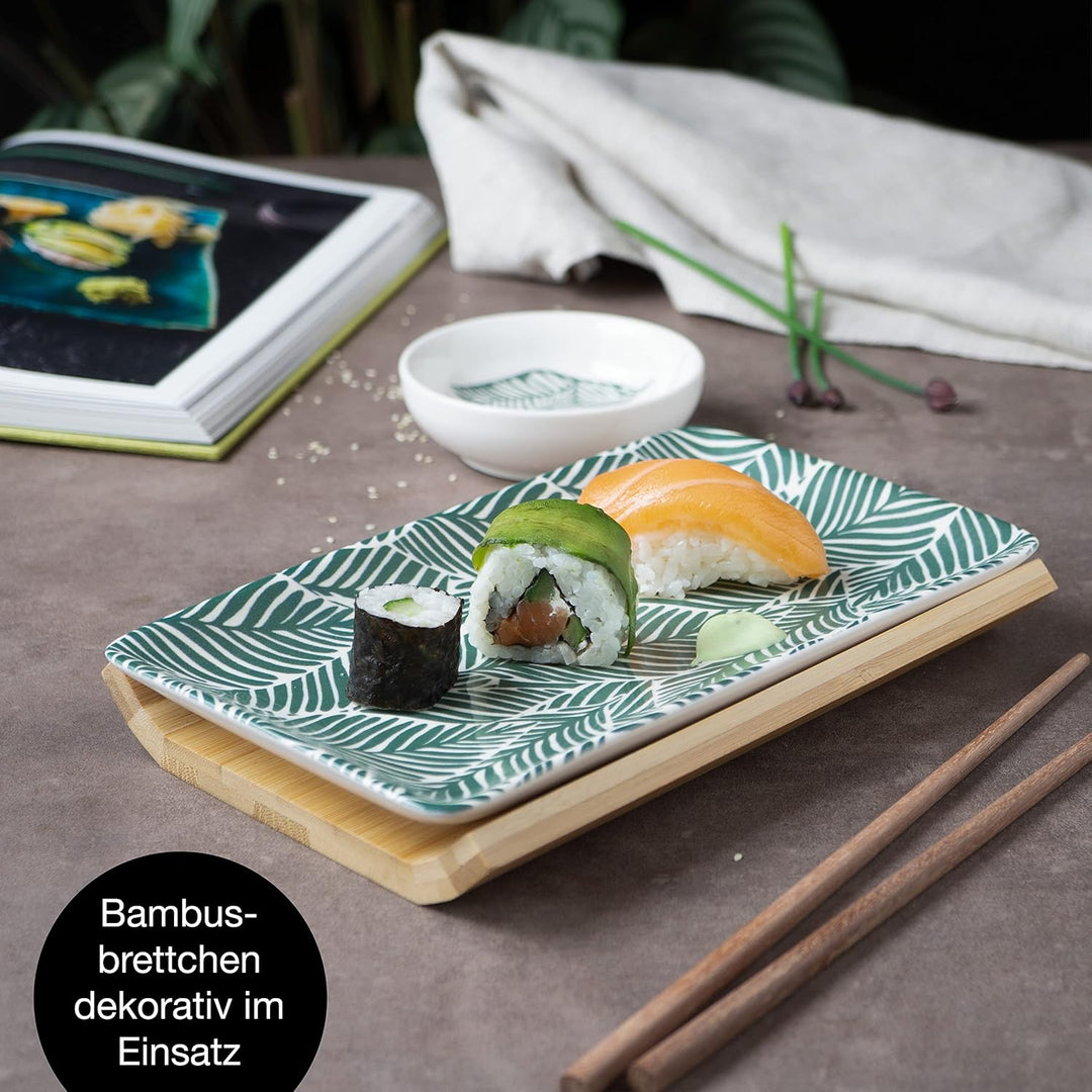 Moritz & Moritz Sushi Geschirr Set für 2 Personen - 10 Teile - Sushi Servierset mit 2x Sushi-Teller,