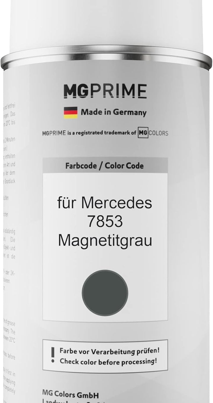 MG PRIME Autolack 2K Spraydosen Set für Mercedes 7853 Magnetitgrau Basislack 2 Komponenten Klarlack