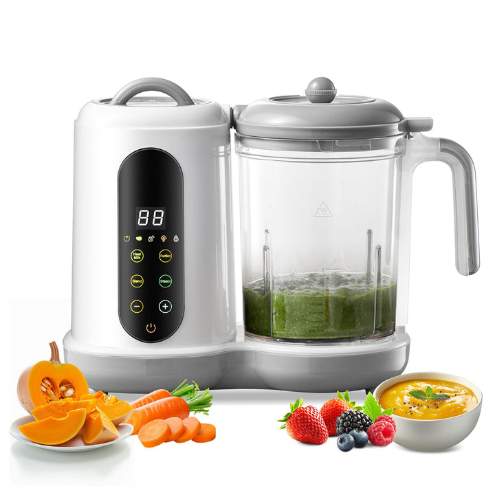 4-in-1 Babybrei Zubereiter &amp; Dampfgarer Mixer Baby, 400ml Baby Küchenmaschine mit Touchscreen, Autom