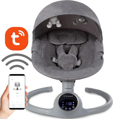 COIL Babywippe Elektrisch Neugeborene- Multifunktionale Babyschaukel mit Musik, Bluetooth und Tuya-A