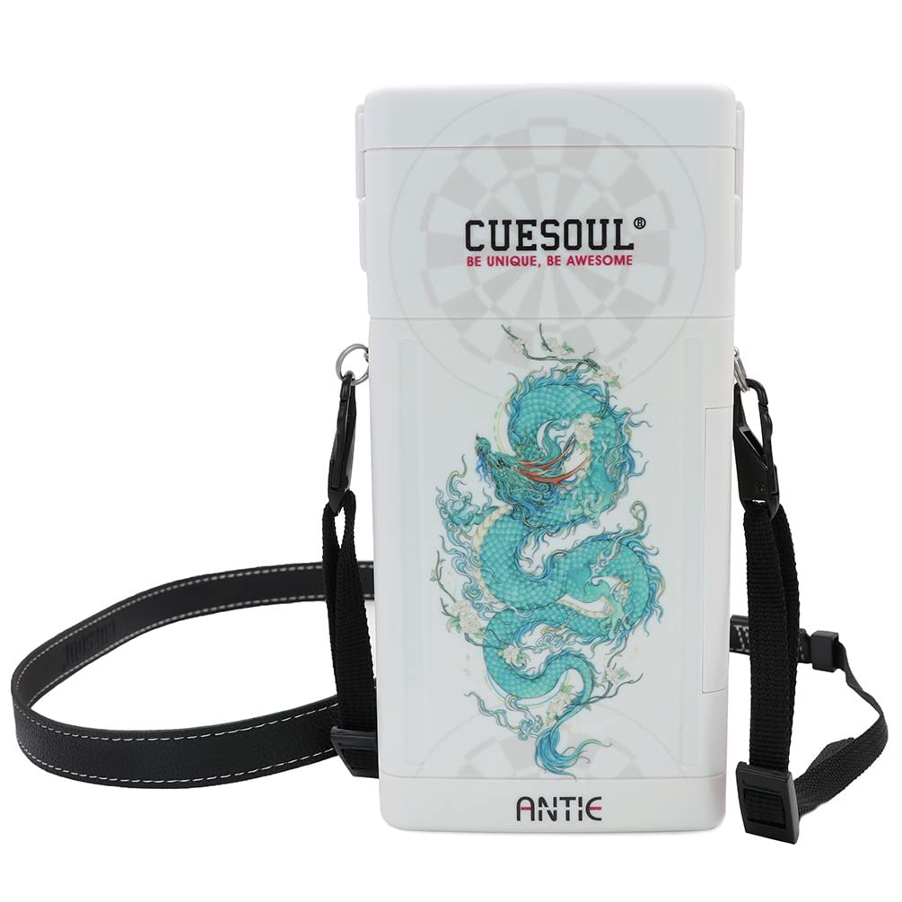 CUESOUL ANTIE Hard Dart Case, Hält 6 Steeldarts/Soft Tip Darts und zusätzliches Zubehör, mit Vier my