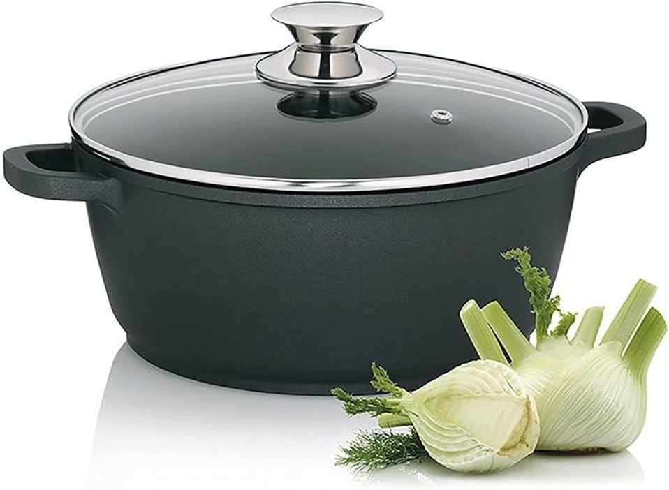 Kela Fleischtopf Kerros 24cm aus Aluguss, Schwarz, 24 cm