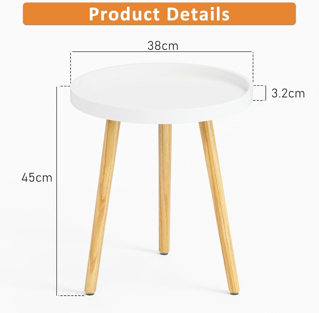 APICIZON Beistelltisch Rund, Kleiner Tisch, 38 x 45cm, Wohnzimmertisch, Blumenhocker mit Beinen aus