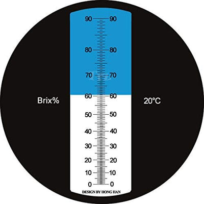 HHTEC Refraktometer 0-90% Brix Handrefraktometer zur Bestimmung des Zuckergehalts von Honig Pflanzen