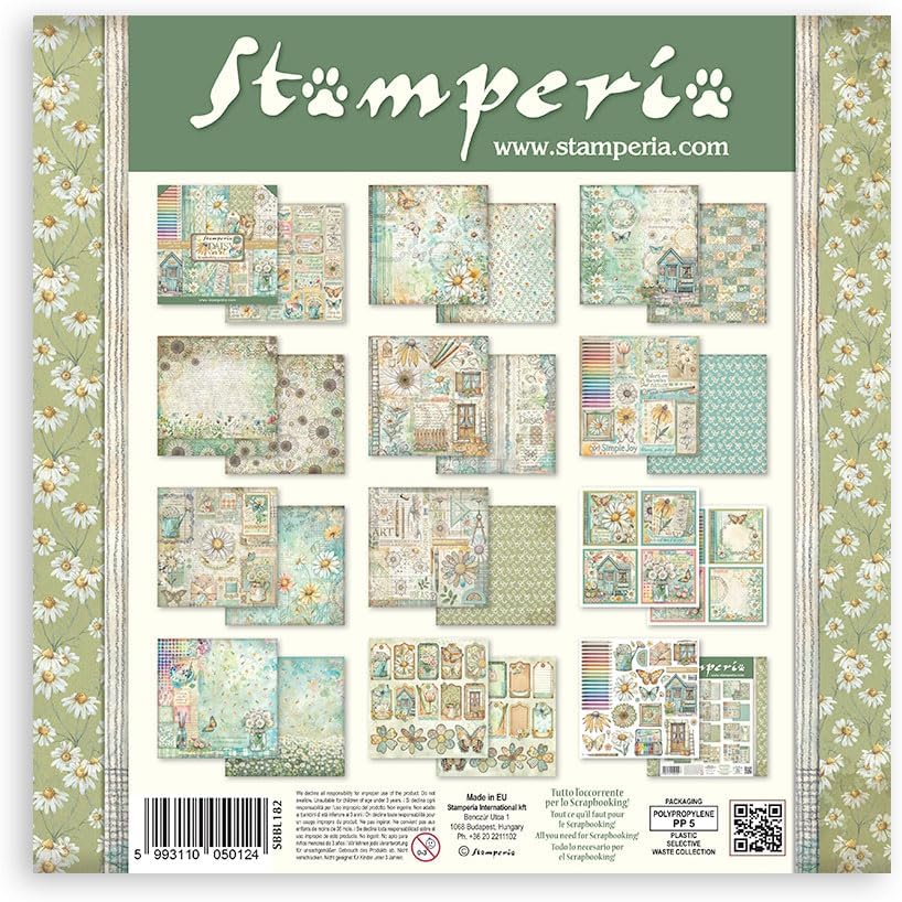 Stamperia - Scrapbook Paper Pad for Scrapbooks, Albums, Cards, Bullet Journals and More, Acid Free,