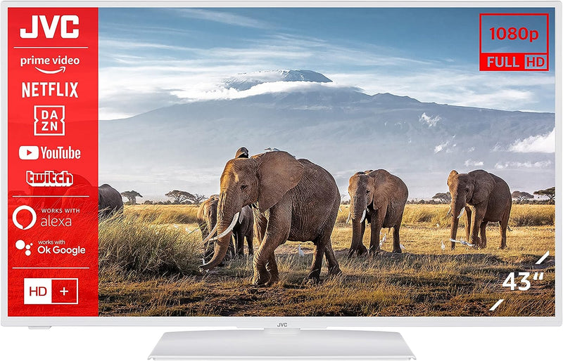 JVC LT-43VF5155W 43 Zoll Fernseher/Smart TV (Full HD, HDR, Triple-Tuner, Bluetooth) - Inkl. 6 Monate