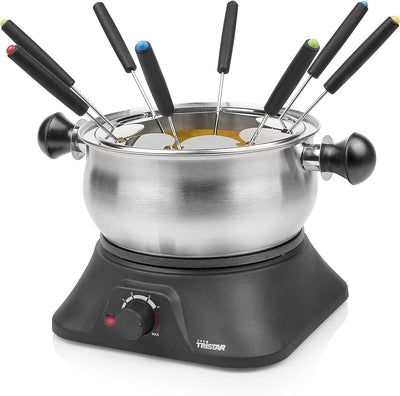 Tristar Fondue-Set mit 1,3L Fassungsvermögen – aus Edelstahl für bis zu 8 Personen, FO-1106 ohne