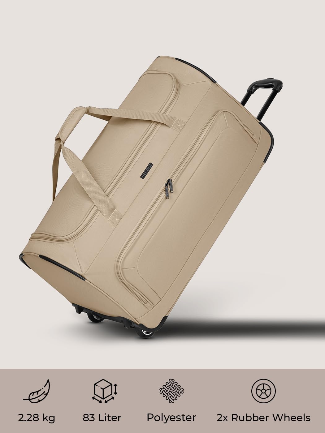 REDOLZ grosse L Trolley-Reisetasche mit Rollen 71 cm | 81 Liter | für Männer & Frauen (Duffle Essent