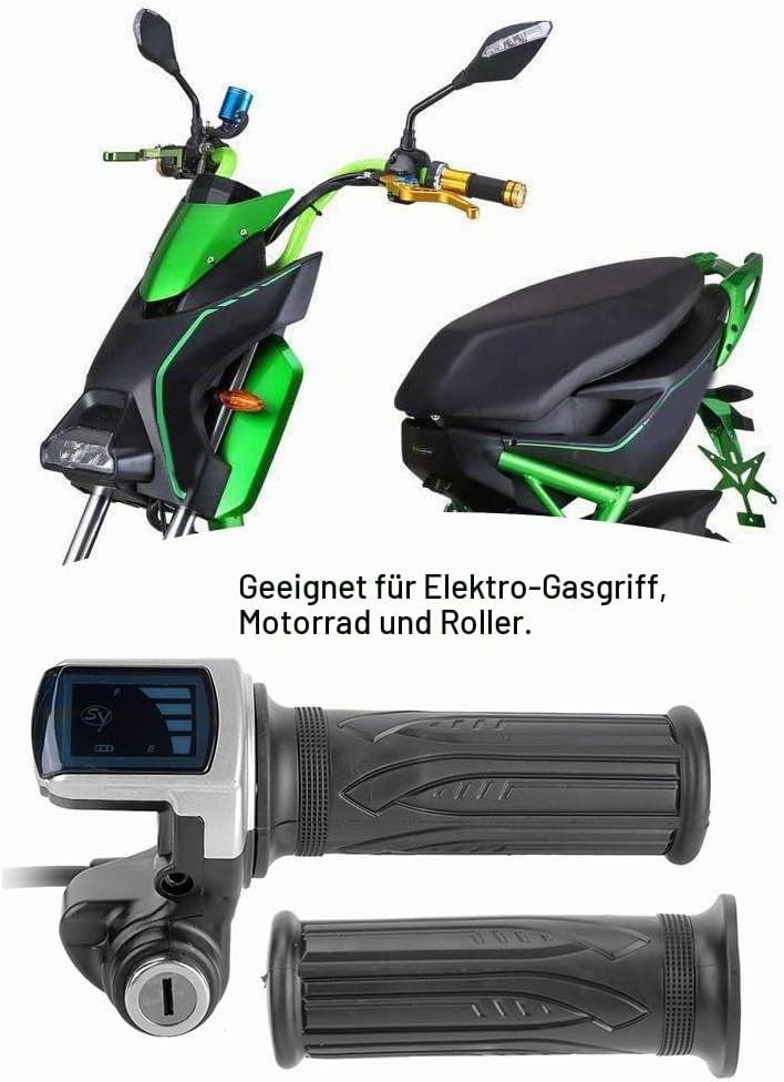 Hlyjoon Elektro-Drosselklappe, Elektrofahrrad-Gasgriff, 36-V-Half-Twist-Drosselklappe mit LED-Betrie