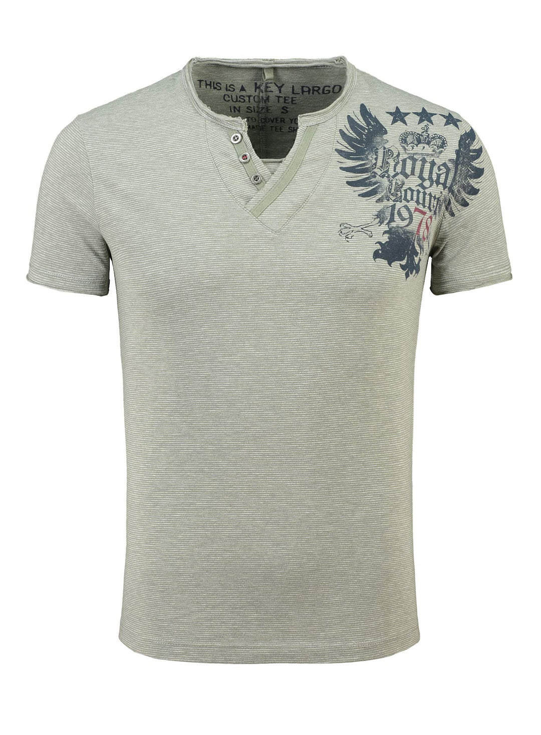KEYLARGO Herren T-Shirt mit grossem Rückenprint Green, S