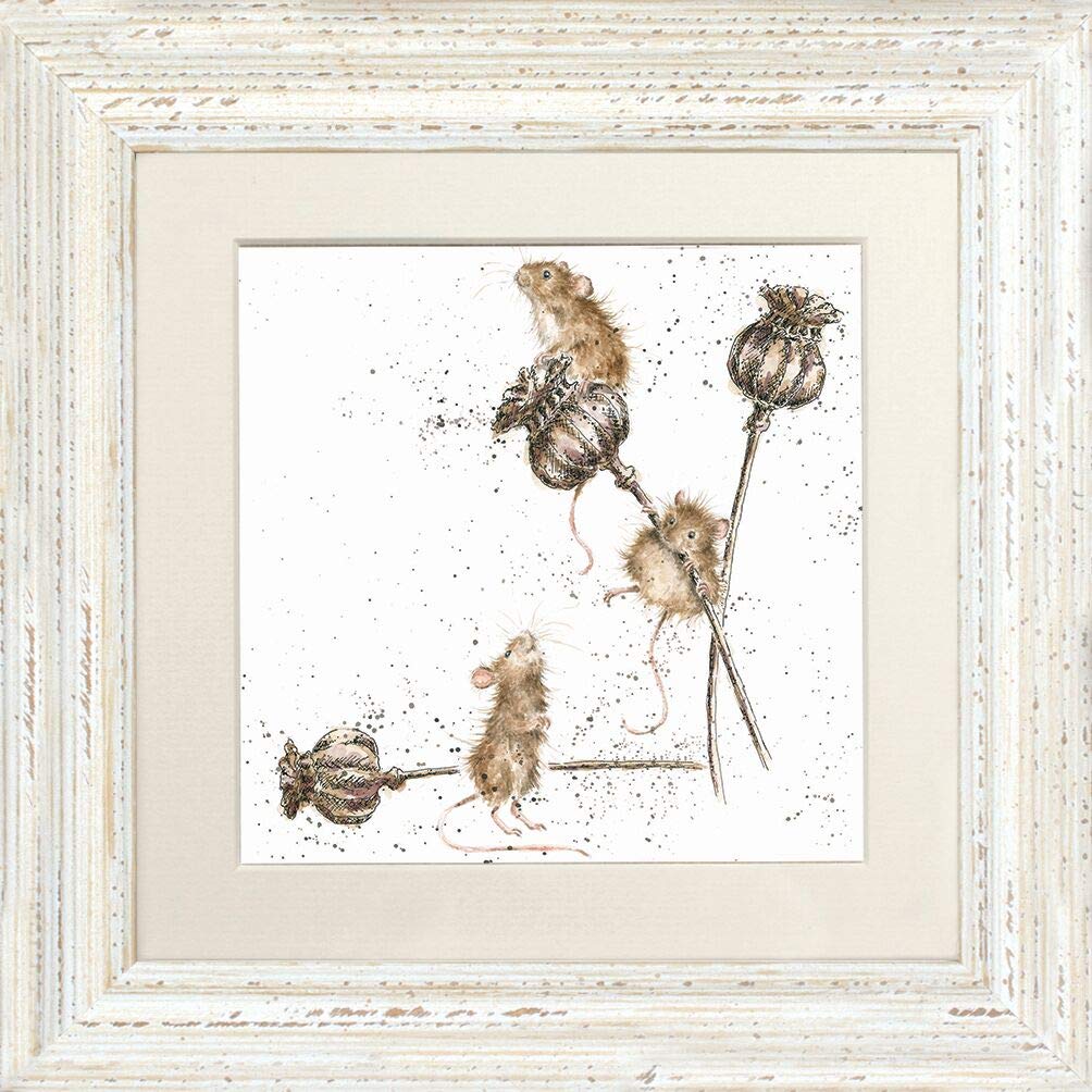 Wrendale Designs Gerahmtes Bild, Design County Mice Distressed White