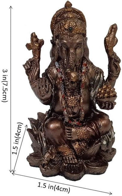 Purpledip Idol Ganesha (Ganpathi Vinayak) Sammelfigur Bronze-Finish Statue Idol für Heimtempel, 7,6