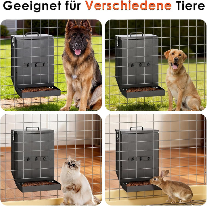 Hängender automatischer Futterspeiser, verzinkter Stahl-Hundefutterspeiser mit Haken, Outdoor Gravit