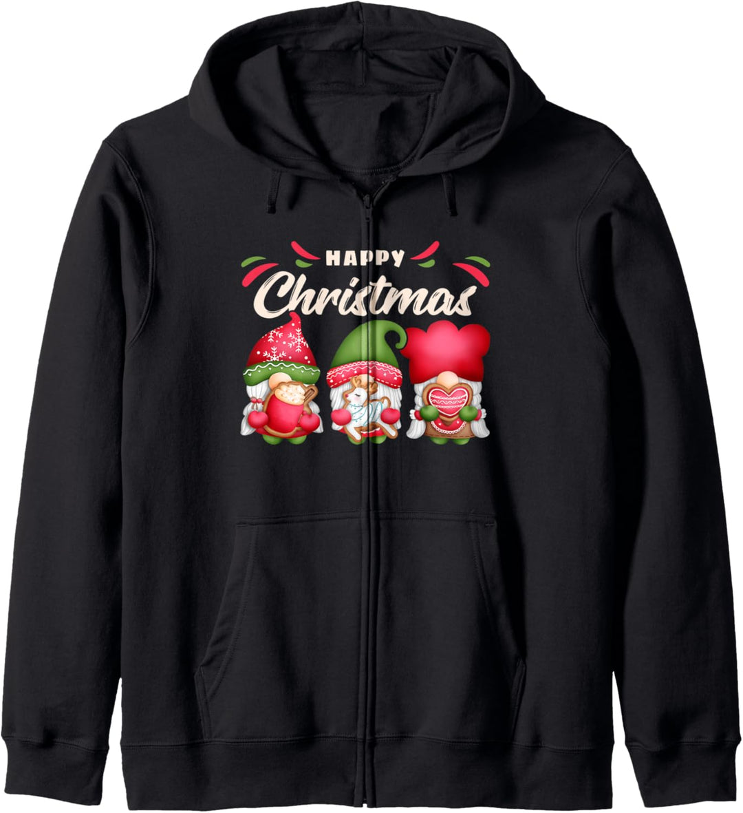 Weihnachts-Wichtel mit Plätzchen, Happy Christmas, Gnome Kapuzenjacke
