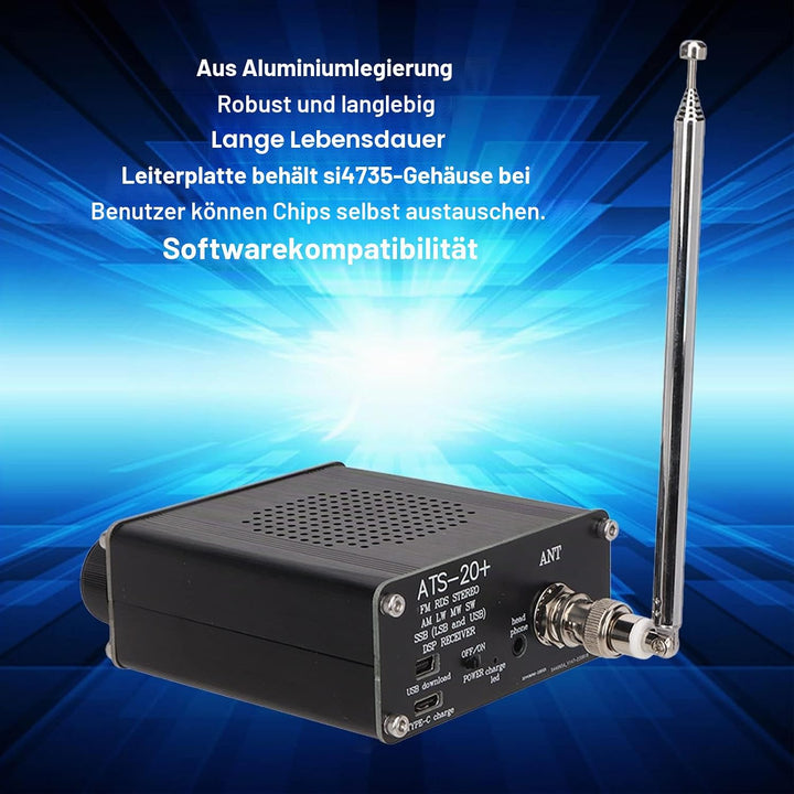 ATS 20 Plus Funkempfänger, Si4732 Tragbarer Kleiner Vollband-Funkempfänger FM AM MW SW und SSB LSB U