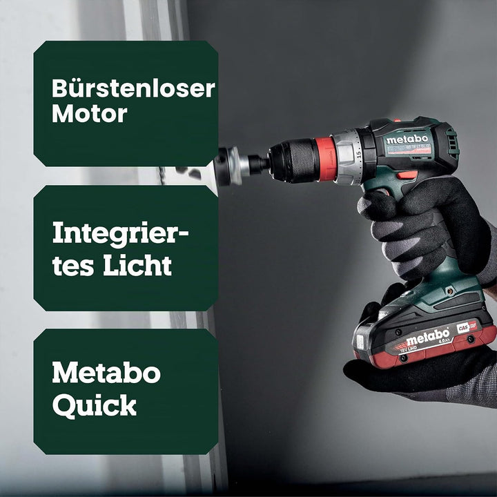 metabo Akku-Bohrschrauber BS 18 LT BL Q – 602334840 – 18 V – Bohrschrauber mit Schnellwechsel-System