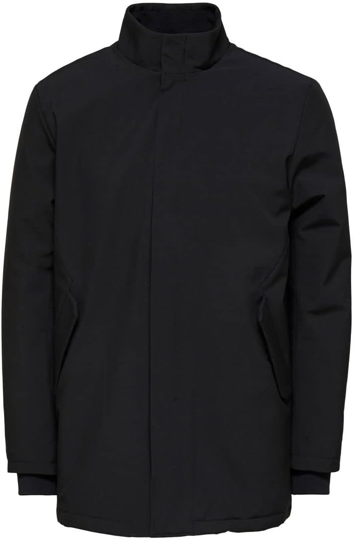 Selected Homme male Wattierte Jacke High Neck S Schwarz, S Schwarz