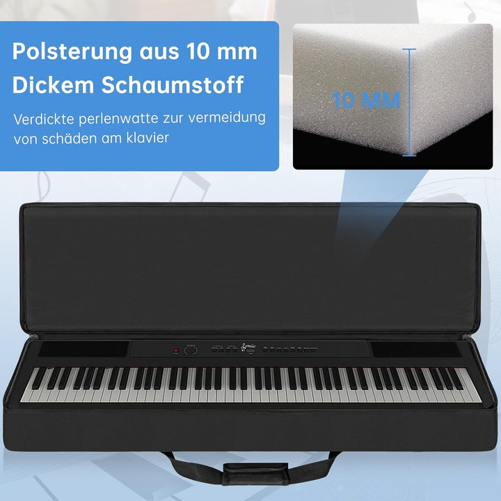 88 Keyboard Tasche Zwei Möglichkeiten Zum Tragen,136 x 18 x 34 cm Keyboard Piano Tasche,600D Waterpr