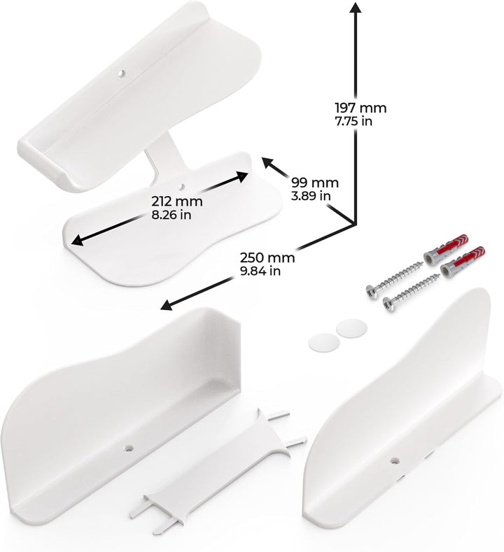 Mobilefox Sneaker Wandhalterung Schuh Regal Schwebend Wandhalter Schuhablage Display Weiss 2 Stück W