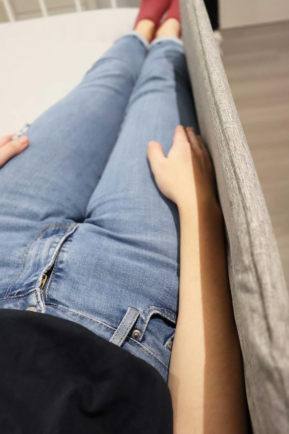 KMINA - Bettgitter Rausfallschutz Faltbar 90 bis 180 cm, Verstellbarer Aufstehhilfe Bett Senioren, K