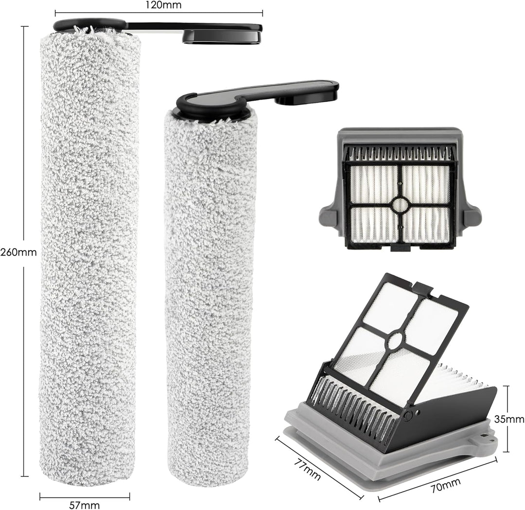 (6 Stück) Ersatz-Bürstenrollen und HEPA-Filter, kompatibel mit Tineco Floor ONE S7 PRO/ONE S6 Smart