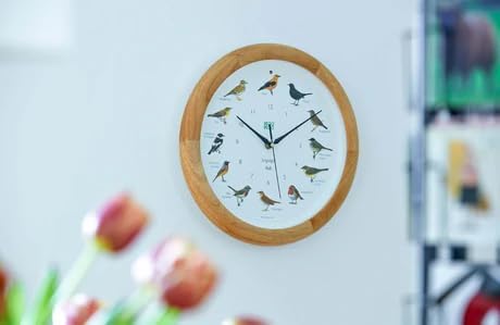 KOOKOO Singvögel Flower Planet, Quarzwerk, Die Singende Vogeluhr, ist eine Uhr mit 12 heimischen Sin
