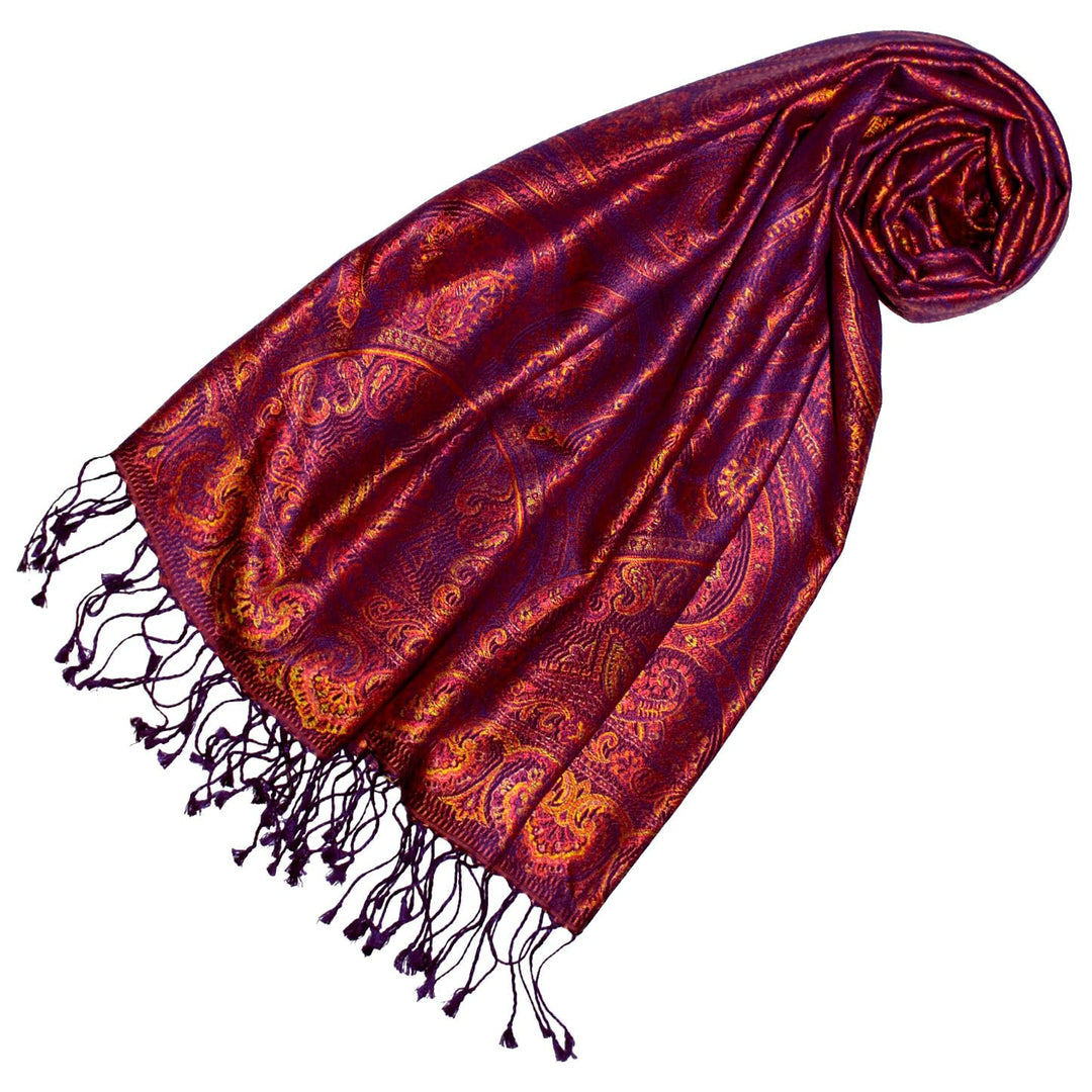 Lorenzo Cana Pashmina Damenschal Schaltuch jacquardgewebt 100% Seide Paisleymuster Seidenschal Seide