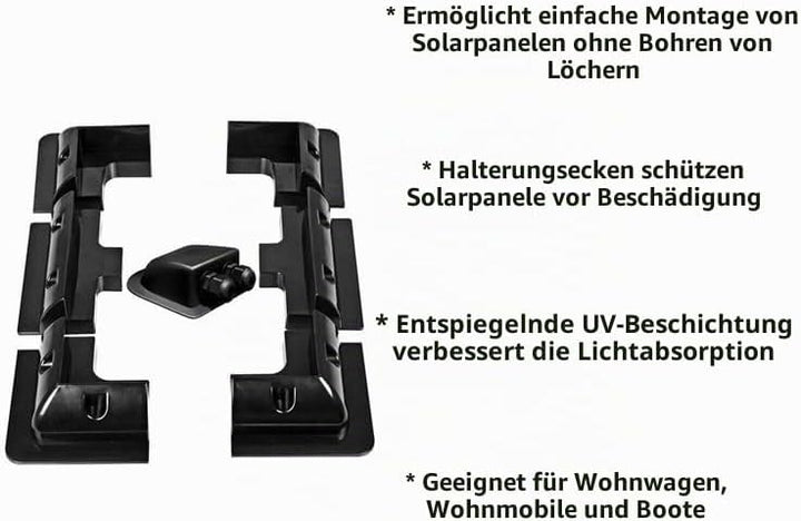 Baotkere Solar Panel ABS Montagehalterung, 7 Stcs Bohrer Eckschutzkit mit Kabeleingangsdrüse, Verwen