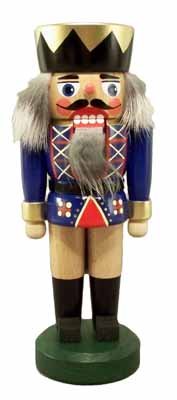 Rudolphs Schatzkiste Nussknacker König blau Höhe 20cm NEU Weihnachten Seiffen Nutcracker Nüsse Erzge