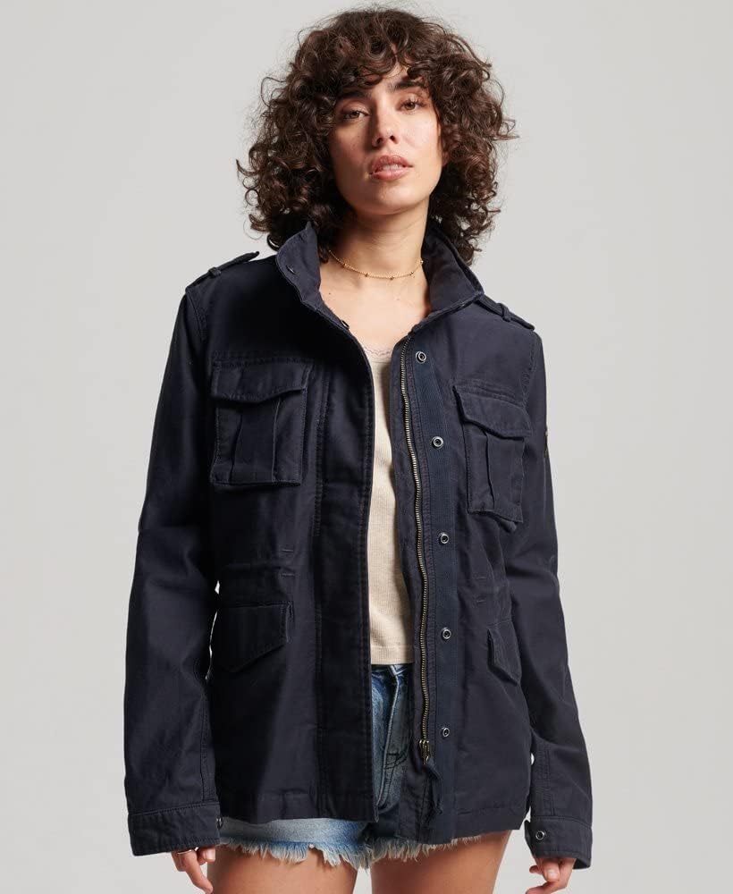 Superdry Damen Militärjacke Jacke 36 finster marineblau, 36 finster marineblau