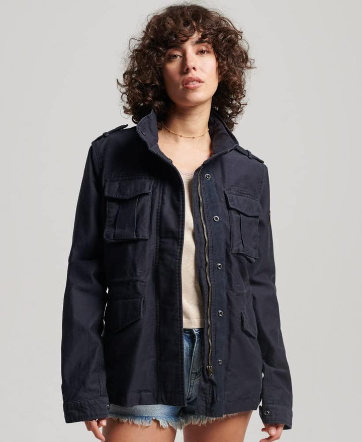 Superdry Damen Militärjacke Jacke 36 finster marineblau, 36 finster marineblau