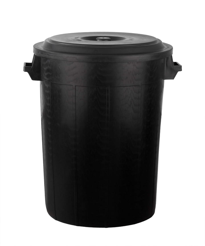 Universaltonne 100 Liter Deckel 2 Tragegriffen Allzweck Tonne Schwarz (100 Liter Tonne mit