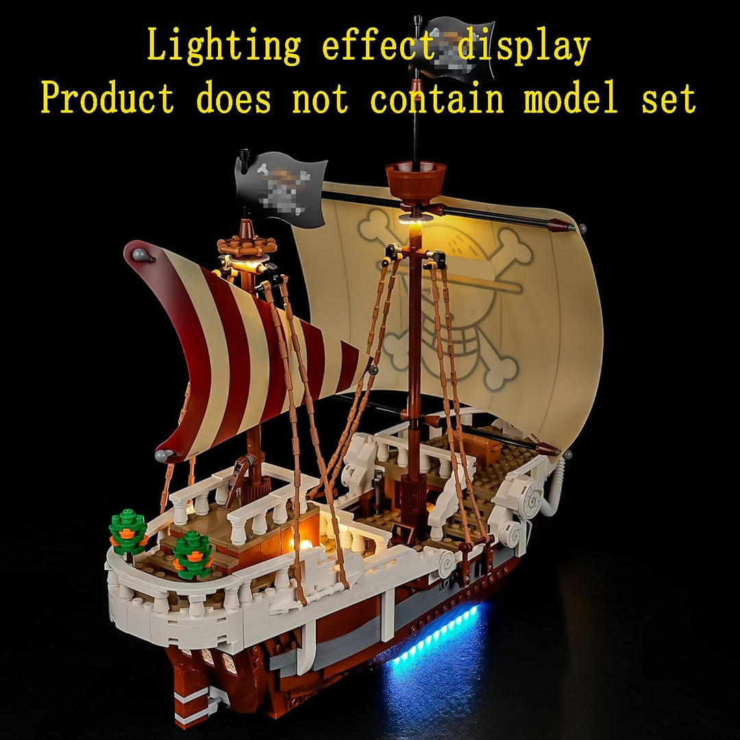 GEAMENT LED Licht-Set Kompatibel mit Lego ONE Piece Das Piratenschiff Flying Lamb 75639 (The Going M