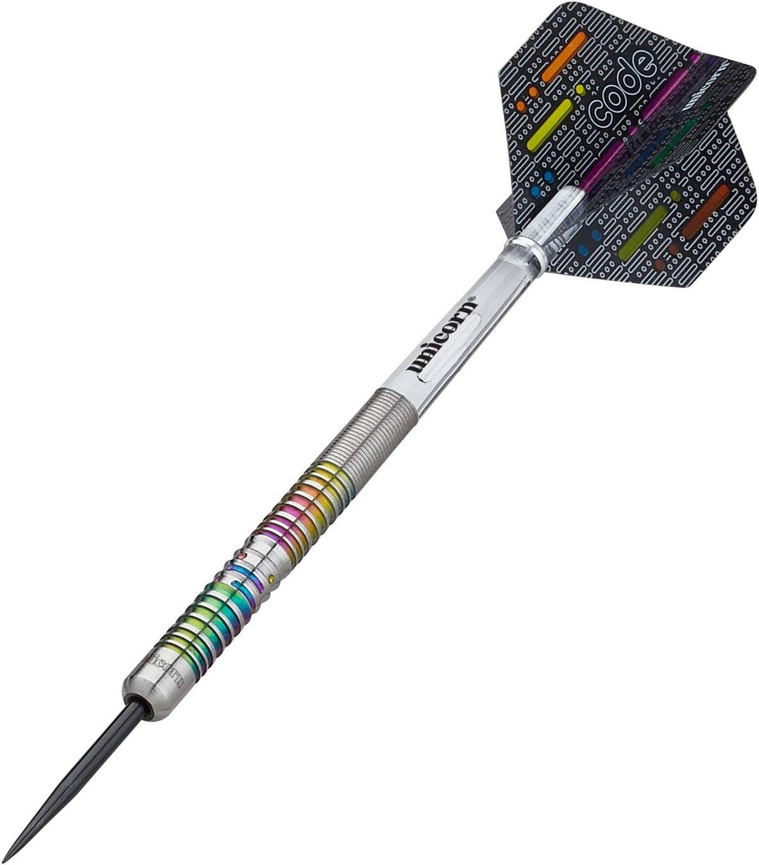 Unicorn Steel Tip Darts Set | James 'The Machine' Wade Code | 90% Natural Tungsten Barrels with Mult
