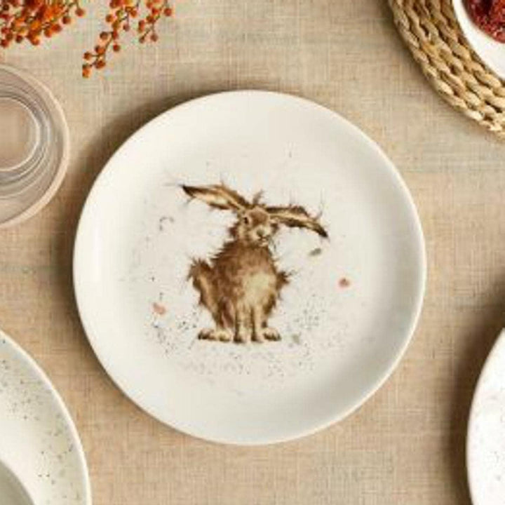 440s Wrendale Designs Porzellan-Kuchenteller Hase Morgenmuffel ca. 20,5cm D Dessert-Platte Frühstück